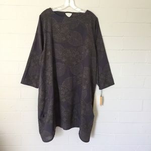 Dress Boat Neck Long Sleeve Art to Wear NWT OS